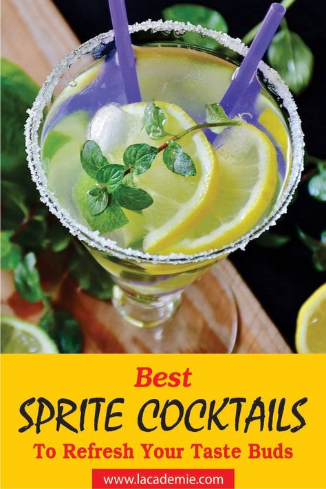 Sparkle with These 18+ Best Sprite Cocktails Sprite With Alcohol, Cocktails With Sprite, Sprite Cocktails, Pink Lemonade Vodka Slush, Lemon Sangria, Blueberry Reduction, Tequila Mojito, Pink Lemonade Vodka, Diet Sprite