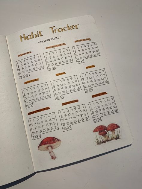 September Bullet Journal Habit Tracker, Bullet Journal November Habit Tracker, Autumn Habit Tracker, Bulett Journal Page Ideas November, September Bullet Journal Calendar, September Tracker, Bullet Journal Ideas November, September Journal Ideas, September Habit Tracker