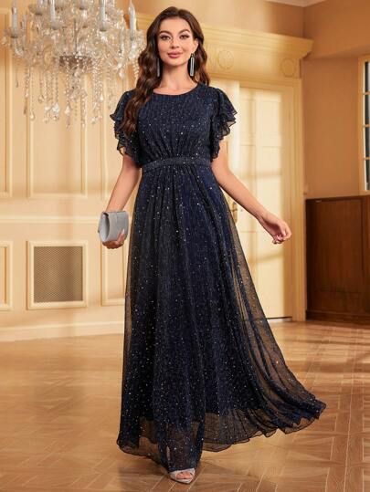 Modest Soiree Dresses, Semi Formal Mujer, Concert Dresses, Sequin Formal Dress, Blue Dress Formal, Blue Party, Vestido Casual, Women Long Dresses, Dresses For Teens