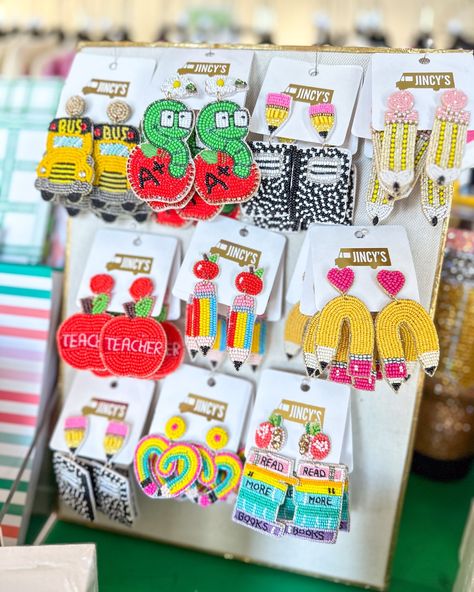 BACK-TO-SCHOOL🍎🐛📚✏️ In the spirit of returning to school and establishing a new routine, we have the most fun earrings and gifts for educators! Y'all know that a festive, beaded earring is the way to our hearts, and we have the cutest ones for teachers amongst other fun giftables! SHOP All Things Teacher: https://shopjincys.com/collections/occasion_teacher PS- Jincy here. Fun fact: So before I opened the store in 2017, I was a 4th grade math teacher! Teachers and education will always have... Teacher Jewelry, New Routine, Teaching Teachers, Beaded Earring, 4th Grade Math, Teacher Outfits, Math Teacher, Fun Earrings, 4th Grade