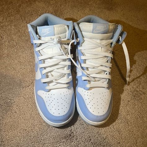 Women’s Nike Dunk High Aluminum Blue Shoes Nike Dunk High Aluminum, Dunk High Aluminum, Nike Dunk High, Dunk High, Color Light Blue, White Brand, Blue Shoes, Nike Dunks, Nike Dunk