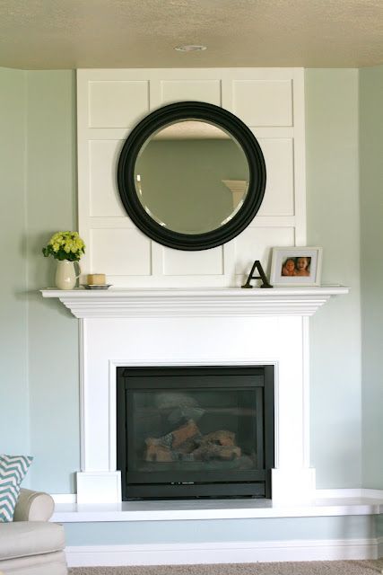 love the board and batten above the mantel Tv Niche, Fireplace Molding, Tv Nook, Above Fireplace, Fireplace Set, Fireplace Hearth, Fireplace Remodel, Fireplace Makeover, Buying A New Home