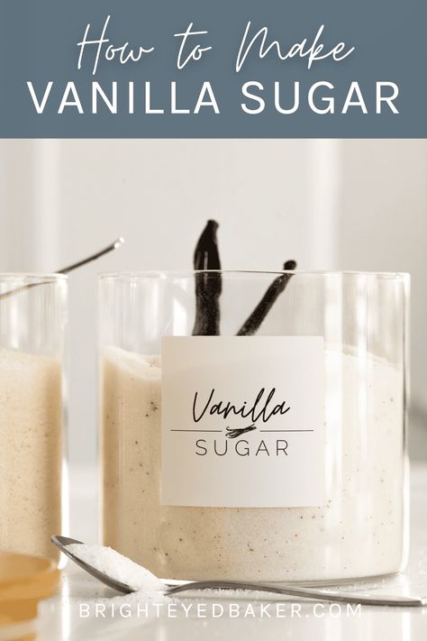 Learn how to make vanilla sugar at home with any form of vanilla you have on hand. My easy vanilla sugar recipe includes 4 different methods using your choice of vanilla beans, vanilla extract, or vanilla paste. Plus, you can download your own set of free kitchen storage labels to make your jars of vanilla sugar look like they came from a specialty store! Vanilla Sugar Recipe, Dairy Free Bread, Chicory Recipe, Vanilla Bean Powder, Patriotic Desserts, Storage Labels, Happy Hour Cocktails, Vanilla Beans, Vanilla Paste