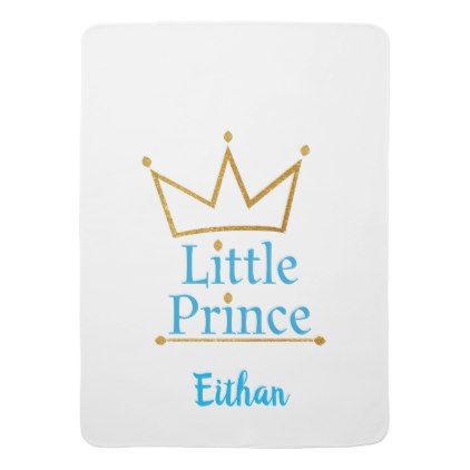 Prince Party, Crown Baby, Prince Crown, Blue Text, Personalized Baby Blanket, Paper Hat, Baby Boy Blankets, Gold Text, Personalized Baby Blankets