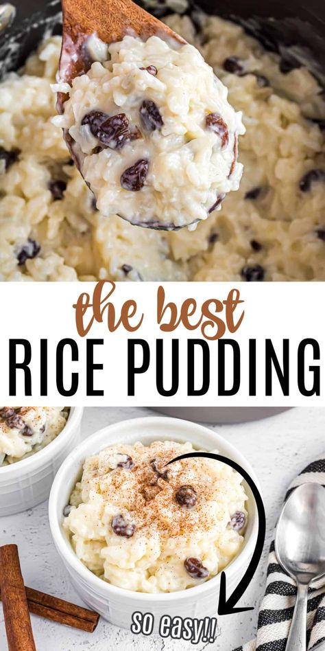 Uncle Bens Rice Pudding Recipe, Minute Rice Pudding Recipe, Condensed Milk Rice Pudding, Rice Pudding With Raisins, Rice Pudding With Cooked Rice, Best Rice Pudding, Milk Rice Pudding, Best Rice Pudding Recipe, Rice Pudding Recipe Easy