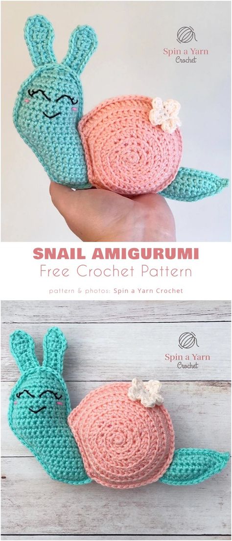 Snail Amigurumi Crochet Ragdoll, Amigurumi Snail, Crochet Snail, Crochet Toys Free, Kawaii Crochet, Haken Baby, Crochet Applique, Crochet Doll Pattern, Crochet Toys Patterns