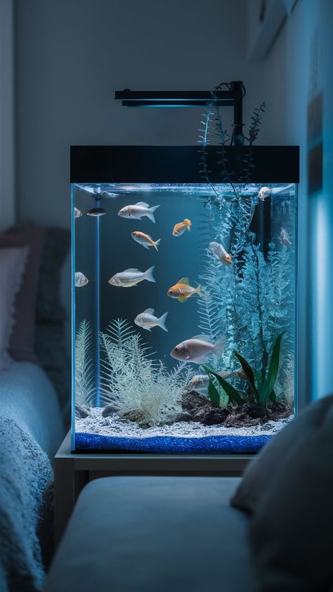 LED lighting: The future is bright (and customizable) Big Fish Tank, Big Fish Tanks, Unique Fish Tanks, The Future Is Bright, Fish Tank Design, Future Is Bright, Set The Mood, Big Design, Tank Design