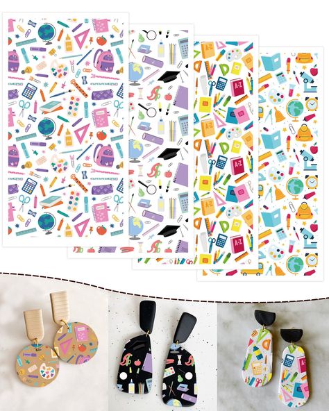 PRICES MAY VARY. Water Transfer Paper for Polymer Clay: You will receive 4 different school theme polymer clay transfer paper, every design got 5 pieces. These 20 pieces polymer clay transfer paper are packed in a small plastic box, easy for storage. Back to School Theme: We made some cute book and school bags pattern on these polymer clay transfer paper, you can use these design add some flair to your polymer clay crafts, make polymer clay earrings, necklace etc. Clear Pattern and Easy to Use: Make Polymer Clay Earrings, Polymer Clay Transfer, Clay Book, Water Transfer Paper, Bags Pattern, Polymer Clay Flower Jewelry, School Theme, Clay Flower, Water Transfer