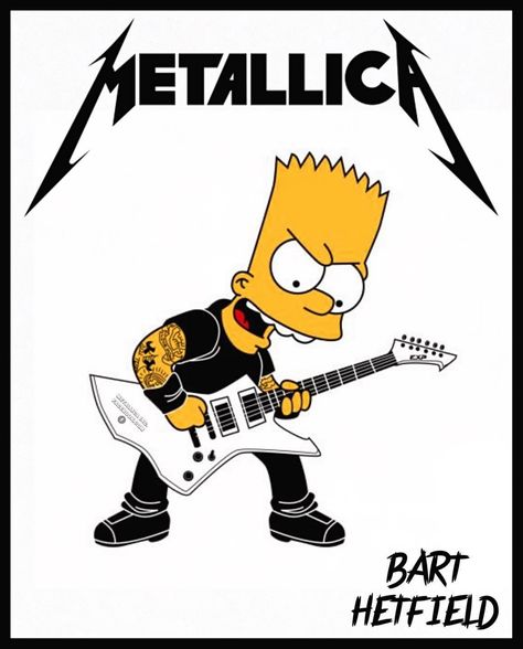 Metallica Cartoon, King Josiah, The Simpson, Heavy Metal Bands, Heart Tattoo, The Simpsons, Metal Bands, Music Bands, Bart Simpson