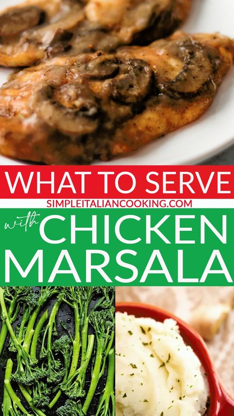 Chicken Marsala Pasta, Italian Cooking Recipes, Italian Chicken Soup, Italian Chicken Crockpot, Chinese Chicken Salad Recipe, Italian Chicken Pasta, Delicious Sides, Marsala Chicken Recipes, Side Dishes For Chicken