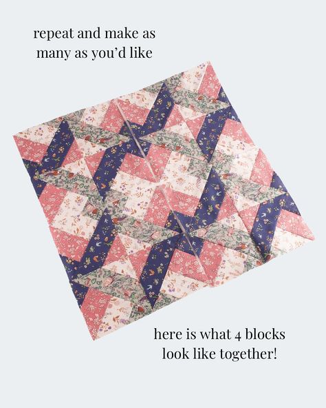 How to sew a hidden wells quilt block 🪡 For one block you’ll need 4 strips of fabric measuring 18 x 2.5 inches I’ve used fabrics from the Liberty collection called woodland walk 🌿 Perfect for jelly rolls and scrap fabrics #sewingtutorial #quiltblock #sewingideas Hidden Wells Quilt Block, Hidden Wells Quilt Pattern, Hidden Wells Quilt, Woodland Walk, Quilt Sewing Patterns, Jelly Rolls, Patch Work, Quilting Ideas, Jelly Roll