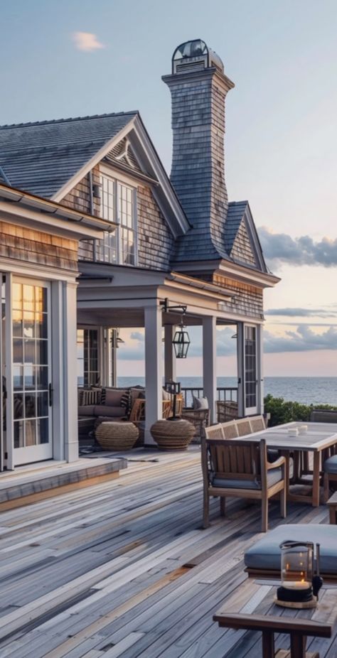 Newport Style Home, Kendall Rae, Boat House Interior, Coastal Traditional, Shingle House, Lake Houses Exterior, Beach House Living Room, Hampton Style, Lakefront Property