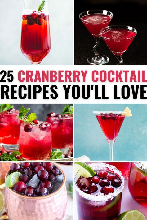 A Cranberry cocktail is the perfect way to kick off the holiday season, whether it's Thanksgiving or Christmas you will have drinks covered. These cranberry cocktail recipes are perfect for your upcoming holiday gatherings that guests will love! Cranberry Vodka Recipe, Cranberry Cocktails, Christmas Vodka, Cranberry Cocktail Recipe, Vodka Cranberry Cocktail, Cocktail Cart, Drinks With Cranberry Juice, Cranberry Juice And Vodka, Cranberry Drinks