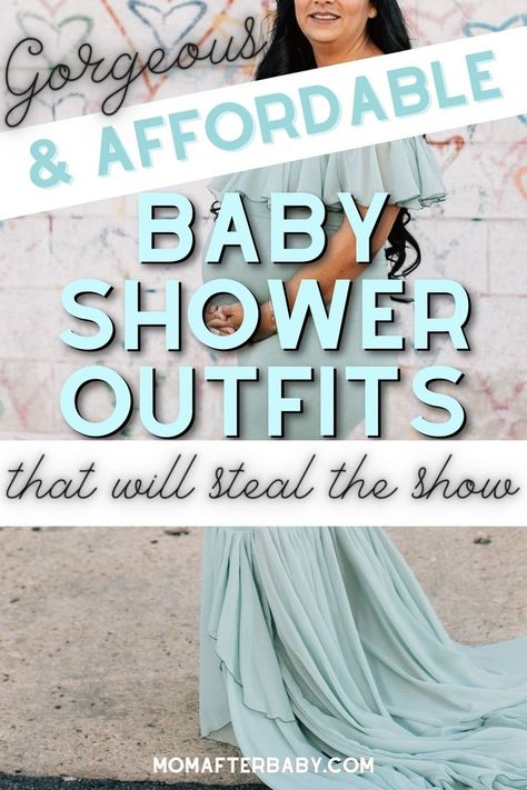 Looking for the PERFECT outfit to wear to your baby shower? Get tons of ideas from this list of outfit ideas based on the dress code, the season, and what you're comfortable wearing while pregnant. #babyshower #maternity #pregnant Maternity Outfits For Baby Shower, Baby Shower Dress Ideas For Mom, Baby Shower Mom Outfit, Maternity Baby Shower Outfit, Baby Shower Outfit Ideas For Mom, 3rd Trimester Pregnancy, Baby Shower Outfit Ideas, Outfits For Mom, Affordable Outfits