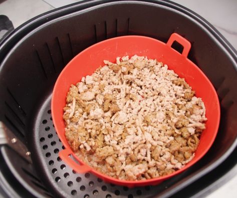 How To Cook Ground Turkey In Air Fryer - Fork To Spoon Ground Turkey Air Fryer, Turkey Sausage Air Fryer, Turkey Cutlets In Air Fryer, Ground Turkey Burgers Air Fryer, Ground Turkey Taquitos Air Fryer, Turkey Enchiladas, Taco Casserole, Beef Sirloin, Ground Turkey Recipes