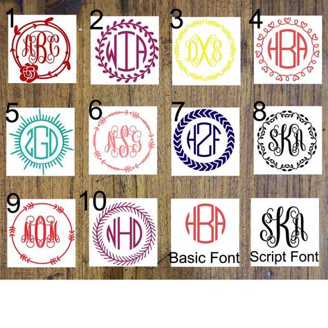 Reunion Gift, Cheer Ideas, Girl Decals, Monogram Vinyl Decal, Monogram Ideas, Yeti Cups, Monogram Embroidery, Monogrammed Napkins, Monogram Stickers