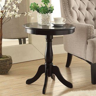 End Tables & Side Tables : Target Pedestal Side Table, Wooden Side Table, Wood Pedestal, Black Side Table, Living Room End Tables, Acme Furniture, Side Table Wood, Round Side Table, Pedestal Table