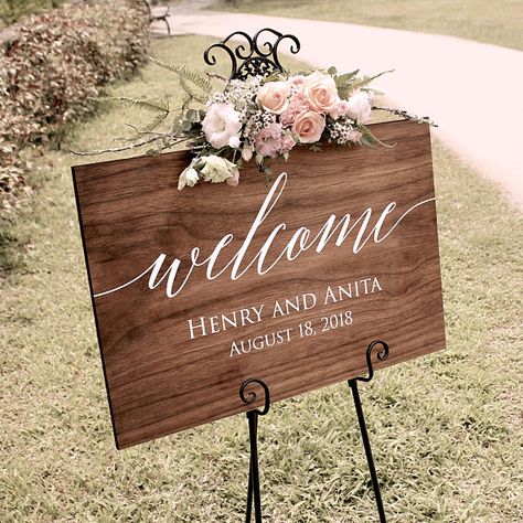 Rustic Wedding Welcome Sign Wood Rustic Wood Wedding Sign Wedding Name Board, Welcome To Our Beginning Sign, Welcome To Our Beginning, Wedding Entrance Sign, Name Board, Wooden Wedding Signs, Wood Wedding Signs, Unique Wedding Photos, Wedding Entrance