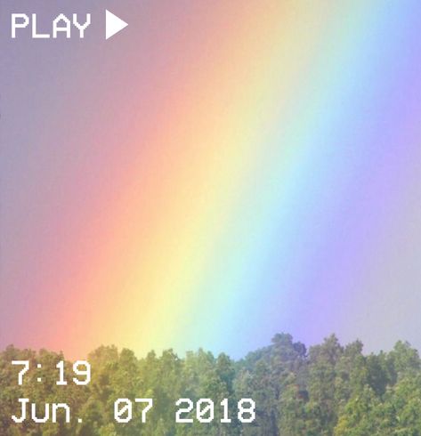 M O O N V E I N S 1 0 1 #vhs #aesthetic #rainbow #sky #forest #green #clouds Decor Backdrop, Rainbow Sky, Rainbow Aesthetic, Rainbow Decorations, Old Camera, Princess Of Power, Home Decorations, Pastel Aesthetic, Aesthetic Photo