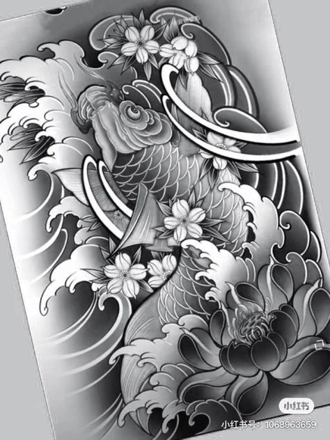 Double Koi Fish Tattoo Design, Carp Tattoo Design, Traditional Japanese Koi Fish Tattoo, Koi Fish Drawing Tattoo, Japanese Forearm Tattoo, Koi Fish Tattoo Design, Dragon Koi Fish, Koi Dragon Tattoo, Traditional Panther Tattoo