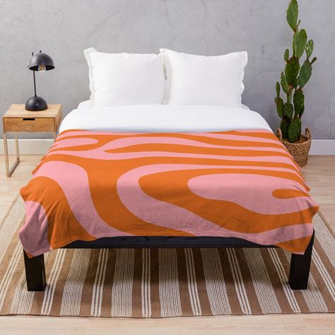 100% polyester fleece throw blanket with soft, fluffy handfeel. One-sided sublimation print. Machine washable. Multiple sizes are available. Abstract Retro 70s Orange Pink Pink Throw Blanket, 70s Orange, Bedroom Pink, Pink Throw, Pink Throws, Orange Pillows, White And Orange, Retro 70s, Blankets For Sale