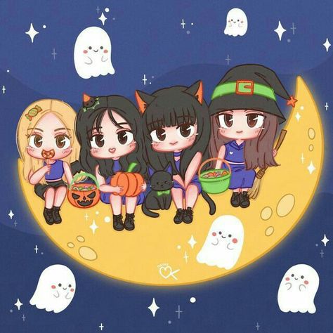 Rosé Halloween Blackpink, Bff Christmas, Rosé Halloween, Friendship Pictures, Black Pink Background, Kitty Drawing, Hello Kitty Drawing, Pink Posters, Friend Anime