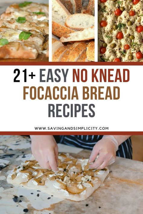 21+ homemade no knead focaccia bread recipes including artisan bread, herb & garlic focaccia, gluten free focaccia bread and so many more recipes. Save yourself a ton of cash and make bread at home. Super easy recipes including sweet focaccia bead, savory bread recipe, artisan focaccia, gluten free bread, vegan bread and more. Gluten Free Focaccia Bread, Gluten Free Focaccia Bread Recipe, Italian Flat Bread, Easy Focaccia Bread Recipe, Gluten Free Focaccia, Homemade Focaccia Bread, Savory Bread Recipe, Plain Bread, Focaccia Bread Recipe