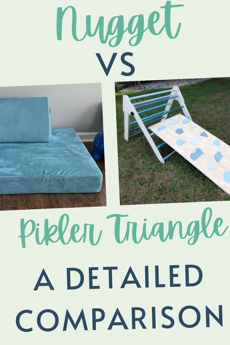 Pikler Triangle Storage, Pickler Triangle And Nugget Builds, Pikler Triangle Activities, Pikler Triangle And Nugget, Pickler Triangle, Nugget Comfort, Triangles Activities, Triangle Decor, Baby Baker