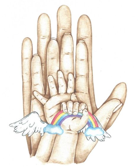 Miscarriages Pictures Aesthetic, Miscarriages Pictures Art, Rainbow Baby Tattoo Ideas, Baby Angel Drawing, Rainbow Baby Tattoo, Pregnancy Wallpaper, Tattoos For Miscarriages, Miscarriages Pictures, Miscarried Baby Tattoo