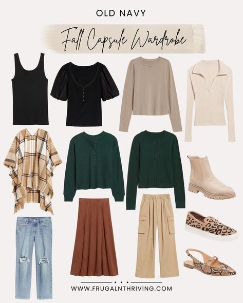 Put away those summer styles and break out the fall fashion! A capsule wardrobe is a great way to maintain effortless style all season long. • Grab a few wardrobe staples that you can mix and match, and never run out of outfit options!! • This capsule wardrobe from Old Navy pairs neutrals with deep greens and fun patterns to add a bit of playfulness. 🍂 Say FALL below to receive a DM and I will send you the details on our wardrobe inspiration pieces! • If you do not received the links, ple... Green Capsule Wardrobe, Navy Outfits, Old Navy Outfits, Outfit Options, Capsule Wardrobe Work, Fun Patterns, Wardrobe Inspiration, Summer Styles, Break Out