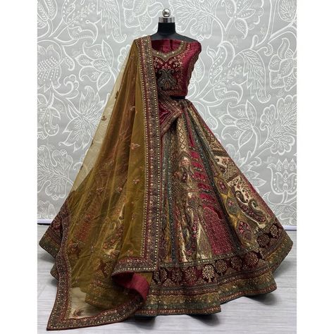 Velvet Bridal Lehenga, Bride Lehenga, Engagement Lehenga, Chic Prom Dresses, Lehenga Choli Designs, Ghaghra Choli, Indian Wedding Lehenga, Bridesmaid Lehenga, Sabyasachi Lehenga