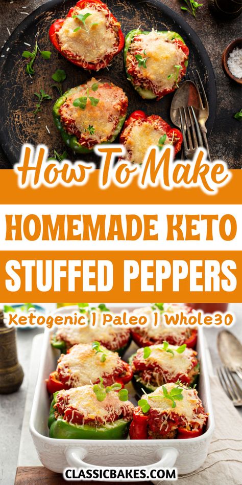 These Keto Stuffed Peppers are a low-carb, flavor-packed meal that's perfect for keto lovers. Loaded with seasoned ground beef, cauliflower rice, and cheese, they offer a delicious way to enjoy a comforting dish without the carbs. A nutritious, easy-to-make dinner everyone will enjoy! Stuffed Peppers Low Carb, Beef Cauliflower Rice, Ground Beef Cauliflower, Pulled Pork Dinner, Beef Cauliflower, Low Carb Stuffed Peppers, Spicy Italian Sausage, Keto Stuffed Peppers, Sausage Dinner