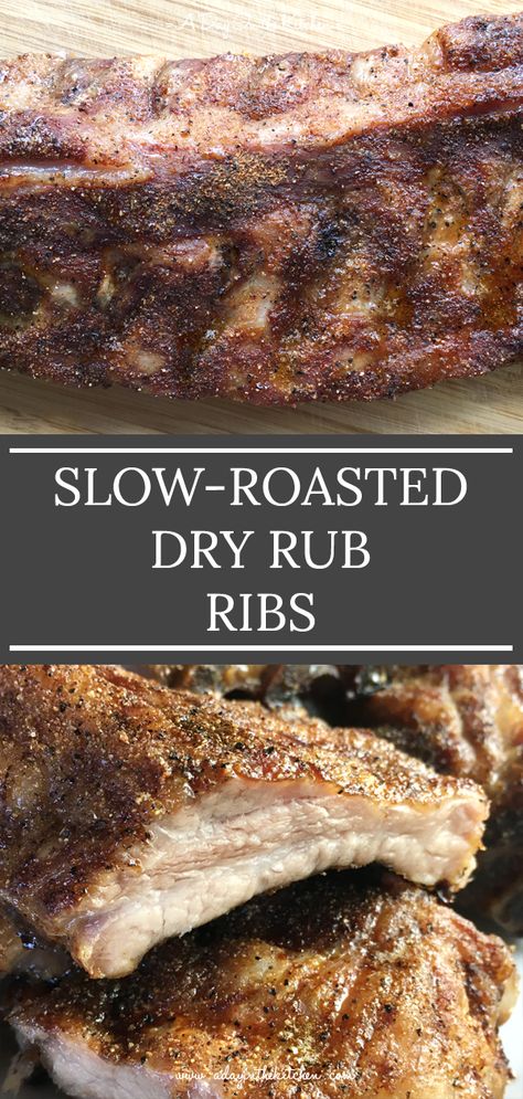 Oven Ribs Fall Off The Bone Dry Rub, Pork Rib Dry Rub, Slow Roasted Ribs, Oven Roasted Ribs, Rub For Pork Ribs, Dry Rub Ribs, Pork Loin Back Ribs, Oven Pork Ribs, Ribs Recipe Oven