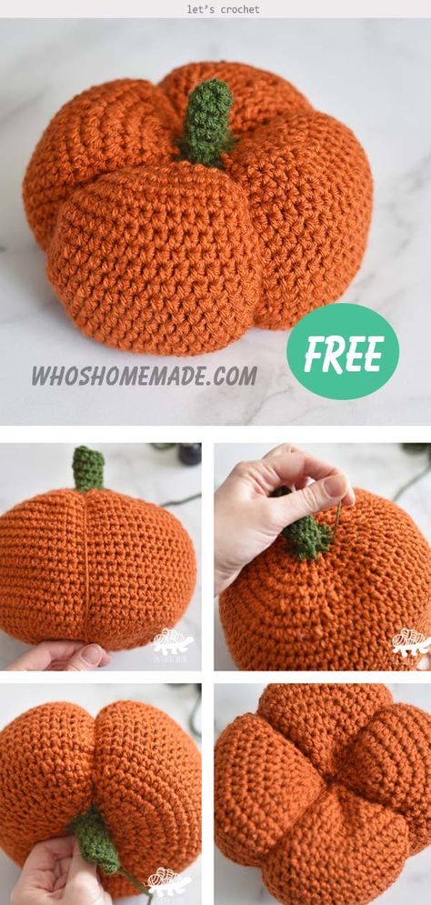 Pumpkin Crochet Free Pattern Crochet Pumpkin In The Round, Large Crochet Pumpkin Free Pattern, Everything Autumn, Pumpkin Patterns Free, Pumpkin Basket, Pumpkin Crochet, Crochet Pumpkins, Autumn Is Coming, Disney Pumpkin