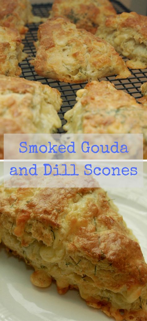 Dill Scones, Gouda Recipe, Flaky Scones, Scone Recipes, Tea And Crumpets, Savory Scones, Food Infographic, Smoked Gouda, Bakery Ideas