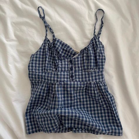 Look what I just found on Depop 🙌 https://depop.app.link/Aef8RMBzslb Tiffany Tank, Blair Top, Clothing Coquette, Brandy Top, Fits Clothes, Plaid Tie, Dream Clothes, White Plaid, Fashion Killa