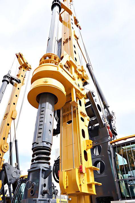 pile driving leads, pile driving equipment for sale, vibratory hammer Big Machines Heavy Equipment, Steel Architecture, Alpha Omega, Safety Precautions, Construction Machines, Heavy Machinery, Kansas City Missouri, Construction Equipment, Heavy Equipment