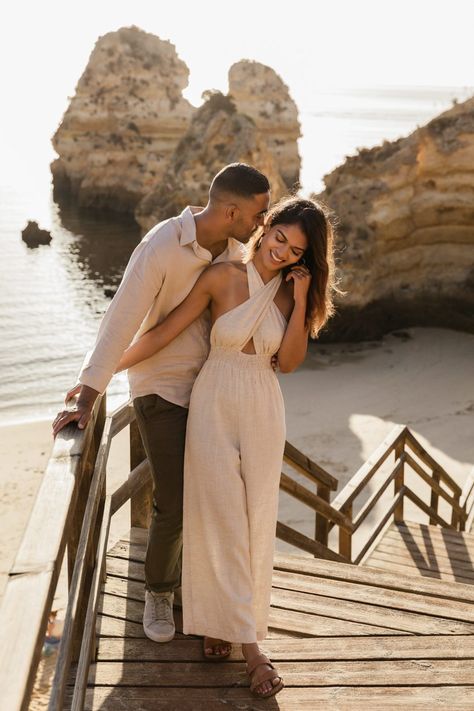 Algarve beach Portugal Couple Photos, Spain Engagement Photos, Lagos Portugal Aesthetic, Portugal Moodboard, Portugal Photoshoot, Algarve Wedding, Husband And Wife Wedding, Lagos Portugal, Analog Photography