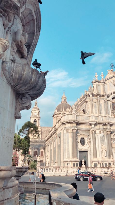 Mt Etna Sicily, Sicily Italy Catania, Italy Moodboard, Italy Catania, Sicily Italy Aesthetic, Mt Etna, Catania Italy, Catania Sicily, Piazza Del Duomo