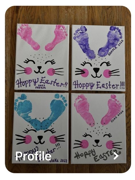 Easter Crafts For Kids Footprints, Easter Toddler Handprint Crafts, Toddler Easter Painting Ideas, Finger Paint Easter Craft, Easter Paint Crafts For Toddlers, Cute Easter Crafts For Babies, Easter Kid Painting, Some Bunny Loves You Craft Footprint, Easter Crafts For 2 Year