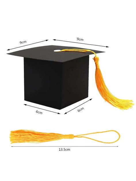 5pcs Graduation Hat Pattern Candy Box With Tassel | SHEIN USA Graduation Images, Easy Crafts For Teens, Giveaway Gifts, Graduation Hat, Graduation Diy, Diy Hat, Shaped Cards, How To Make Box, Diy Creative Crafts