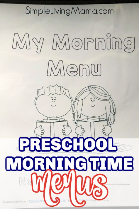 Since implementing our homeschool morning basket and morning time menus for my older kids, I wanted a way to bring my little preschoolers into the morning time action. I decided to put together a preschool morning time menu for littles and it is working wonderfully! I am so excited to share with you what our […] The post Preschool Morning Time Menu with FREE Printable Morning Time Cover appeared first on Simple Living Mama. Themed Morning Basket, Morning Menus Preschool, Morning Time Routine, Morning Menu Homeschool, Free Morning Work, Breakfast Invitation, Homeschool Morning Basket, Morning Baskets, Preschool Apple Theme