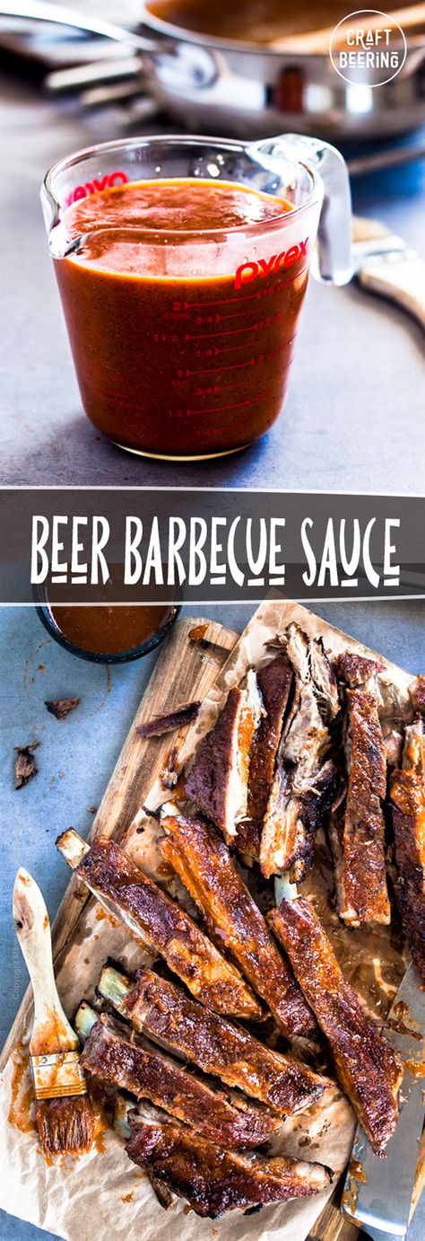 Beer Bbq Sauce Recipe, Beer Barbecue Sauce Recipe, Hummus Variations, Home Made Bbq Sauce, Beer Bbq Sauce, Easy Bbq Sauce, Beer Sauce, Bbq Sauce Ingredients, Homemade Bbq Sauce Recipe