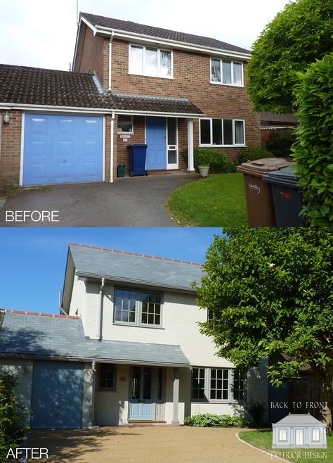 1980s House, Rendered Houses, 60s House, Renovation Exterior, 1970s House, Exterior House Renovation, Farnham Surrey, 1960s House, 70s House