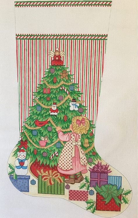 Needlepoint Stocking, Cross Stitch Stocking, Needlepoint Stockings, Stocking Designs, Crochet Christmas Stocking, Cross Stitch Christmas, Stocking Pattern, Needlepoint Christmas, Stocking Tree