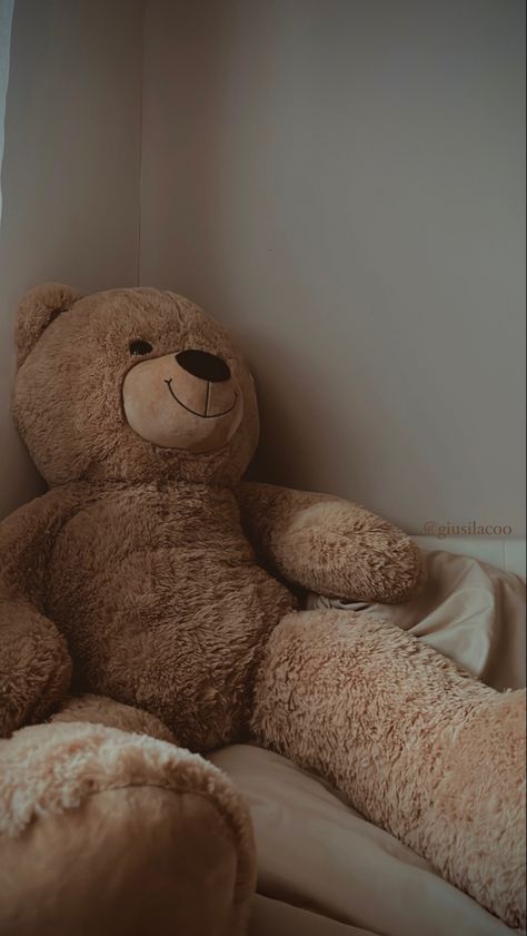 Aesthetic teddy bear in brown🤎 Huge Teddy Bear Aesthetic, Huge Teddy Bears, Big Teddy Bear, Bear Stuffed Animal, Christmas Wishlist, Fendi, Teddy Bear, Birthday Gifts, Animals