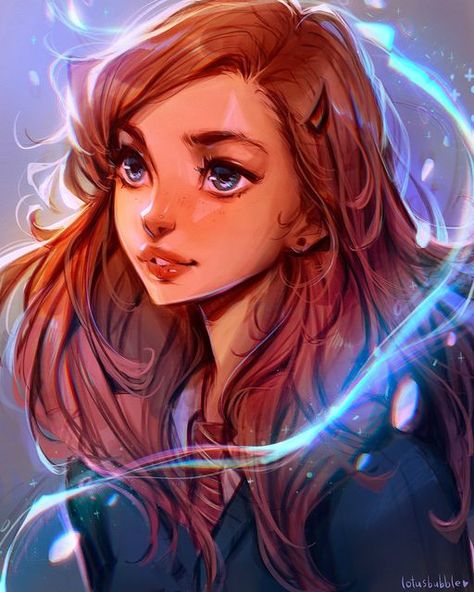 Ginny Fan Art, Harry And Ginny Fan Art, Lydia Elaine, Ginny Weasley Fan Art, Harry And Ginny, Drawing Cartoon Faces, Really Cool Drawings, Characters Inspiration Drawing, Fantasy Drawings