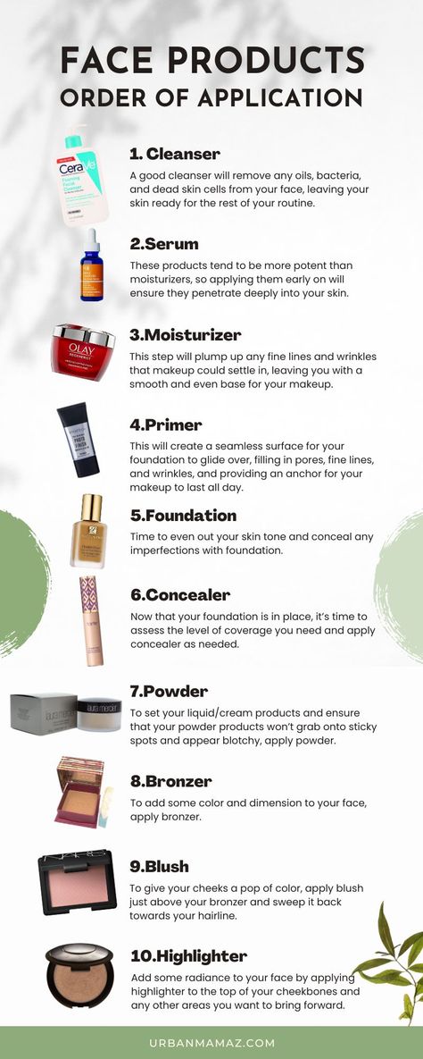 Order to Apply Face Products What Face Products To Use Together, How To Apply Face Products, Face Products Order Of Application, One On One Makeup Classes, How To Use Serum On Face, How To Apply Serum On Face, Face Routine Order, Face Cleaning Products, Face Care Products