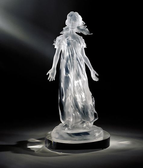 Glass Woman Sculpture, Glass Statues Sculpture, Charles Rennie Mackintosh Designs, Glass Statue, City Of Glass, Art Deco Sculpture, Lalique Crystal, Stone Statues, Glass Figurines