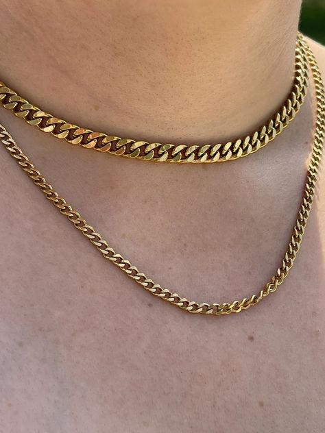 Cuban Style, Gold Cuban Link Chain, Cuban Chain Necklace, Rope Rings, Cuban Link Chain Necklaces, Gold Rings Stackable, Gold Necklace Set, Gold Bracelet Chain, Cuban Link Chain